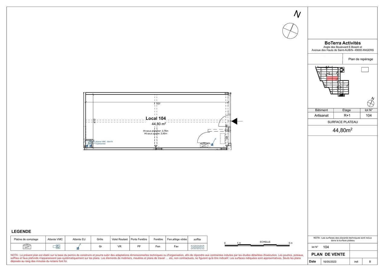65 Rue Germaine Canonne, Angers, MEL 49100 - Unité 104 - - Plan d’étage - Image 2 of 11