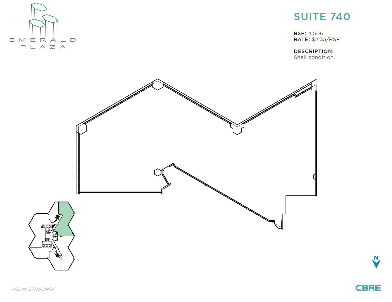 402 W Broadway, San Diego, CA for lease Floor Plan- Image 1 of 1