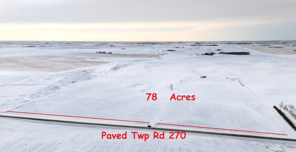 78 Acres 270 Township Rd, Airdrie, AB à vendre - Aérien - Image 3 de 4