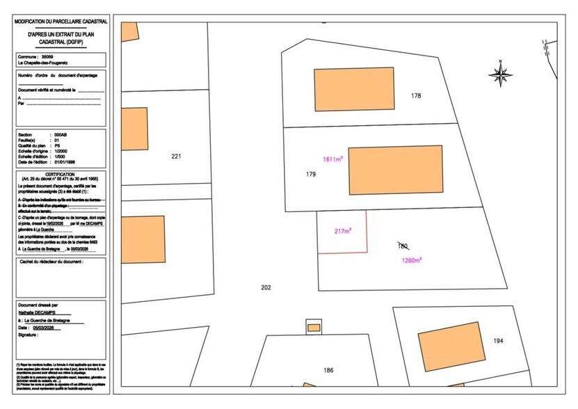 Land in La Chapelle-des-Fougeretz for sale - Site Plan - Image 2 of 4