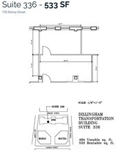 733 Bishop St, Honolulu, HI à louer Plan d’étage- Image 1 de 1