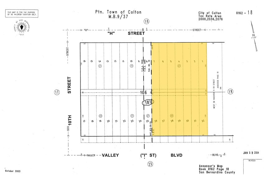 363 E Valley Blvd, Colton, CA for sale - Plat Map - Image 2 of 10