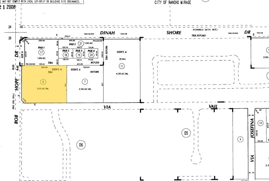 34044 Bob Hope Dr, Rancho Mirage, CA for sale - Plat Map - Image 2 of 6