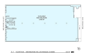 8483 Melrose Ave, West Hollywood, CA à louer Plan d’étage- Image 1 de 5