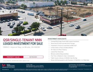 Plus de détails pour 13844 Imperial Hwy, La Mirada, CA - Vente au détail à vendre