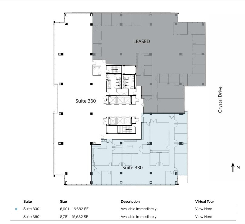 1400 Crystal Dr, Arlington, VA à louer Plan d’étage- Image 1 de 1