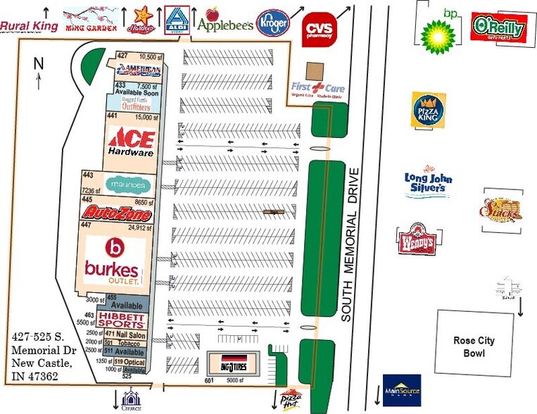427-525 S Memorial Dr, New Castle, IN à louer - Photo du bâtiment - Image 2 de 12