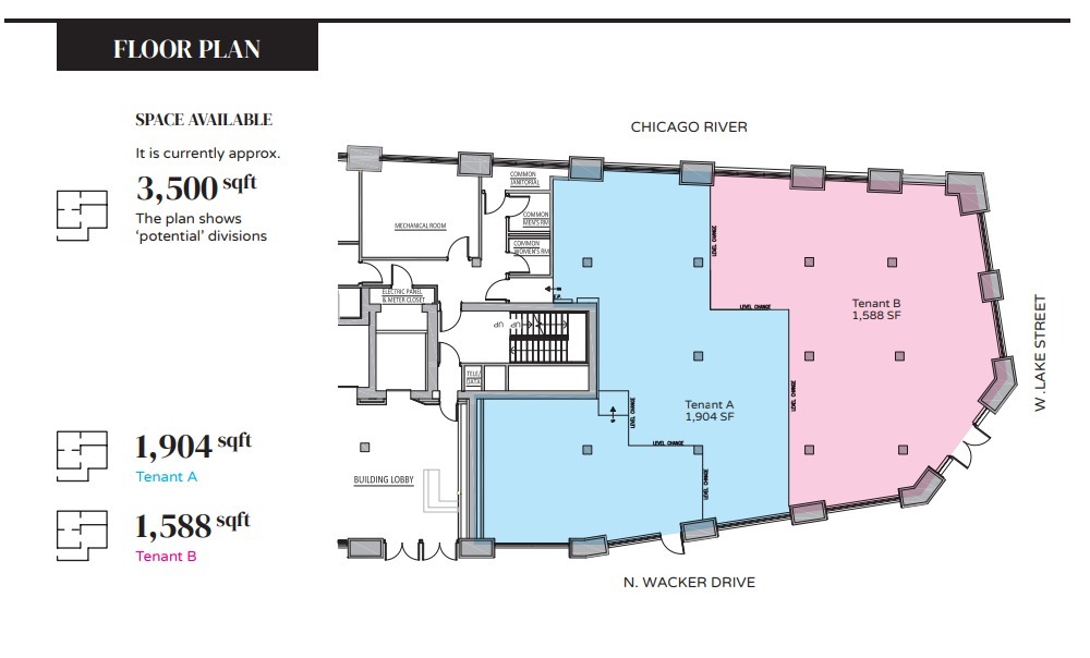 180 N Wacker Dr, Chicago, IL for lease Floor Plan- Image 1 of 1