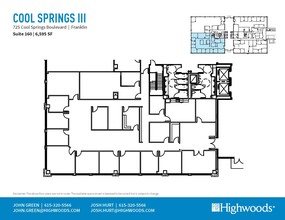 725 Cool Springs Blvd, Franklin, TN à louer Plan d’étage- Image 1 de 1