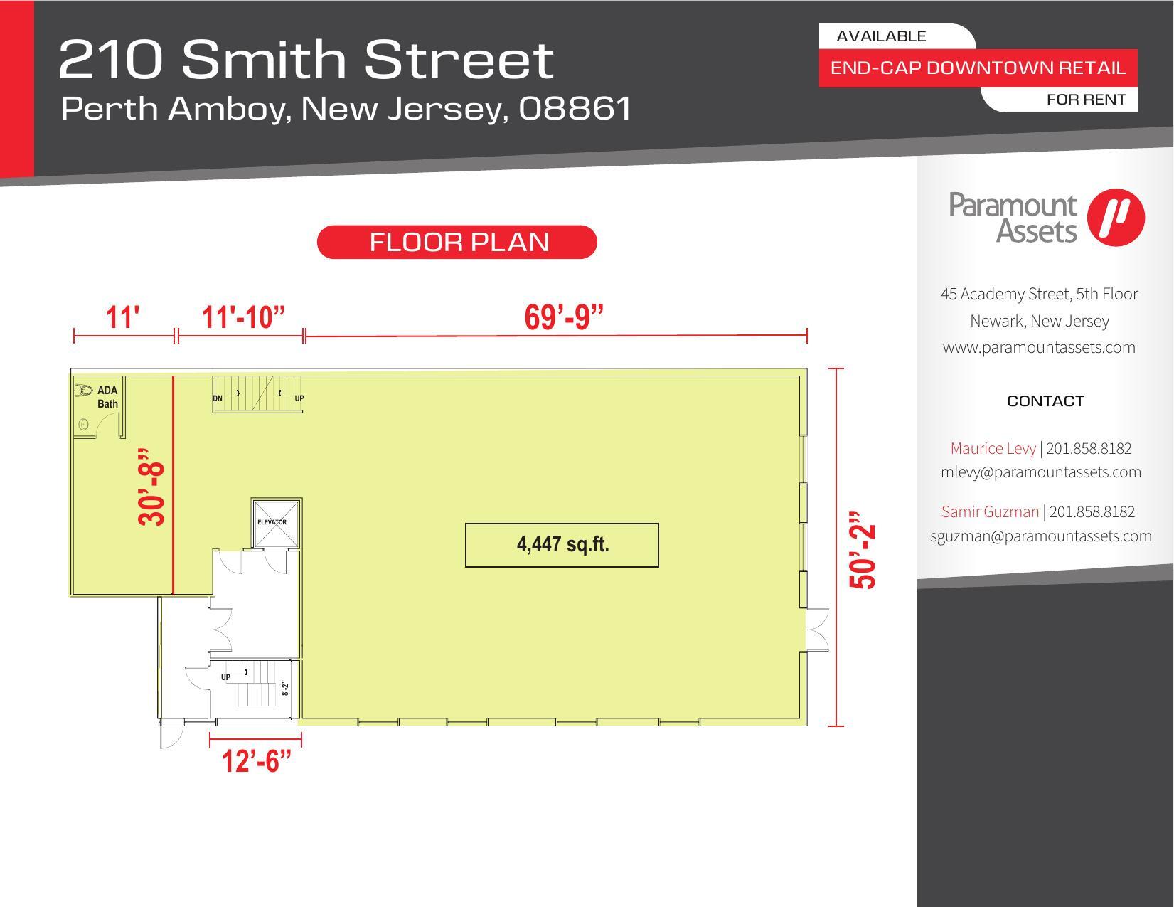 210 Smith St, Perth Amboy, NJ for lease Floor Plan- Image 1 of 3