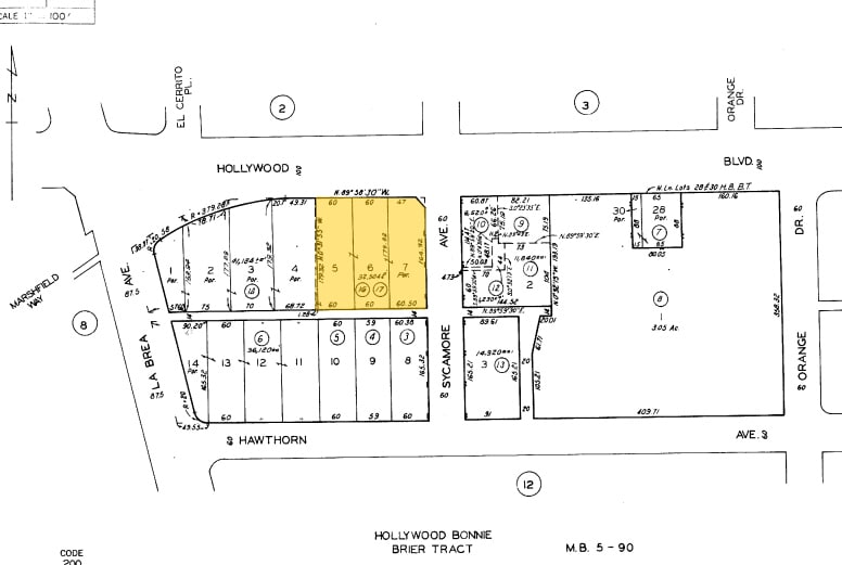 7060 Hollywood Blvd, Los Angeles, CA for lease - Plat Map - Image 2 of 9