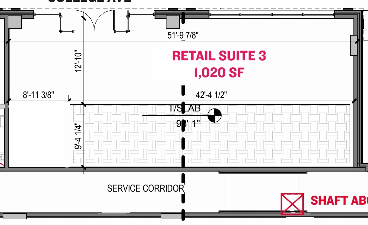 313 College Ave, College Station, TX à louer Plan d’étage- Image 1 de 1