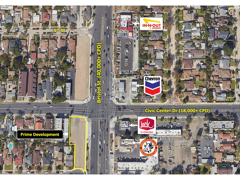 716 N Bristol Street, Santa Ana, CA à vendre - Aérien - Image 3 de 3