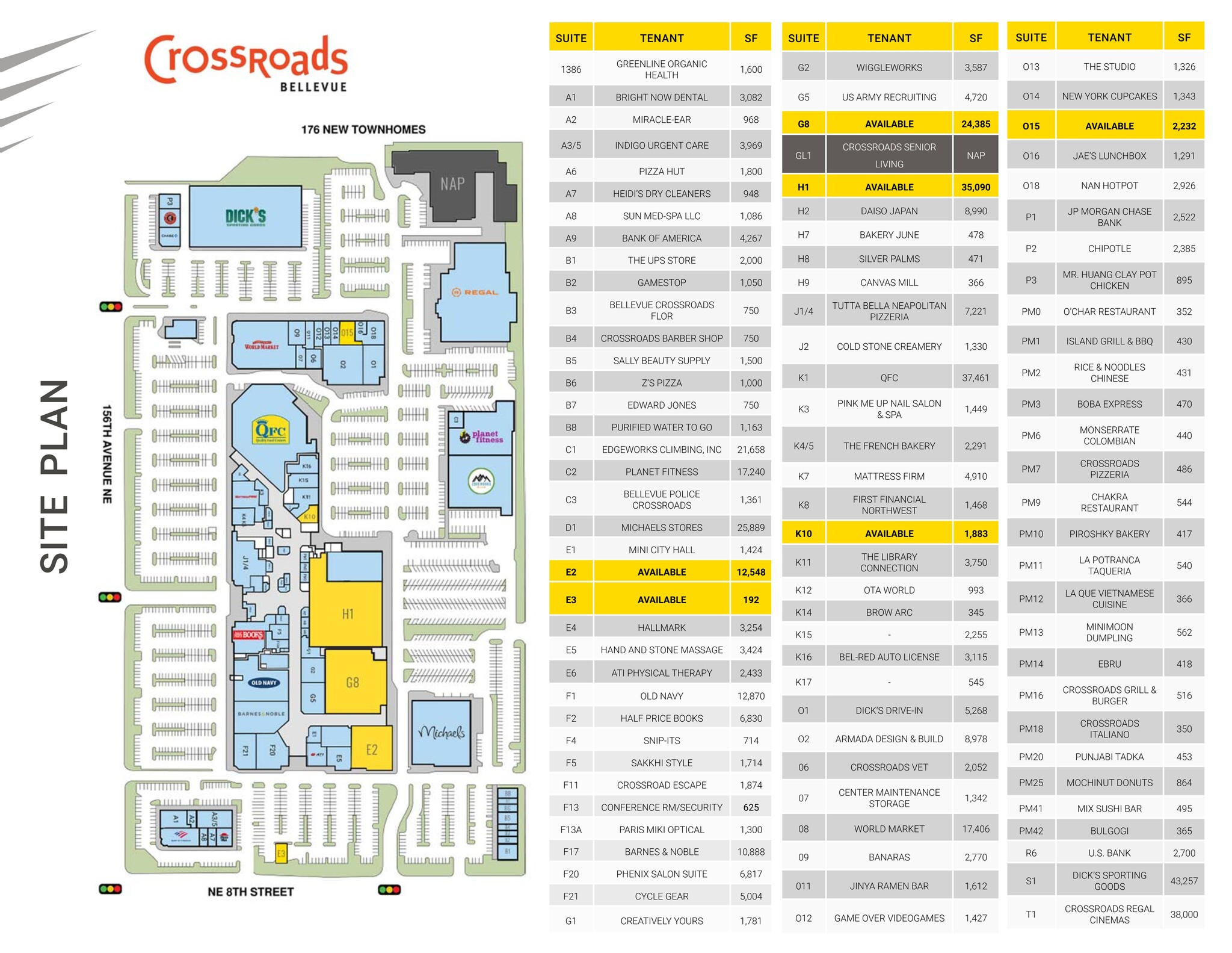 15600 NE 8th St, Bellevue, WA à louer Plan de site- Image 1 de 1