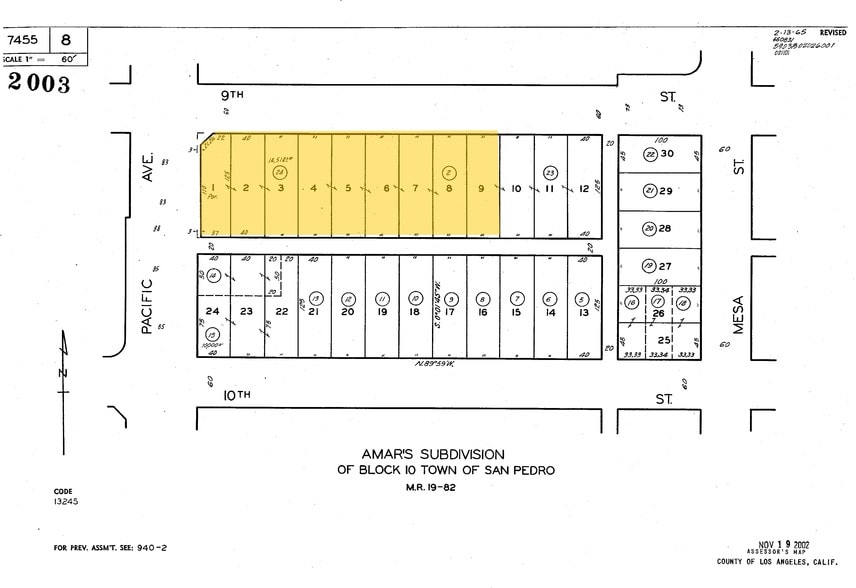 461 W 9th St, San Pedro, CA for sale - Plat Map - Image 3 of 20