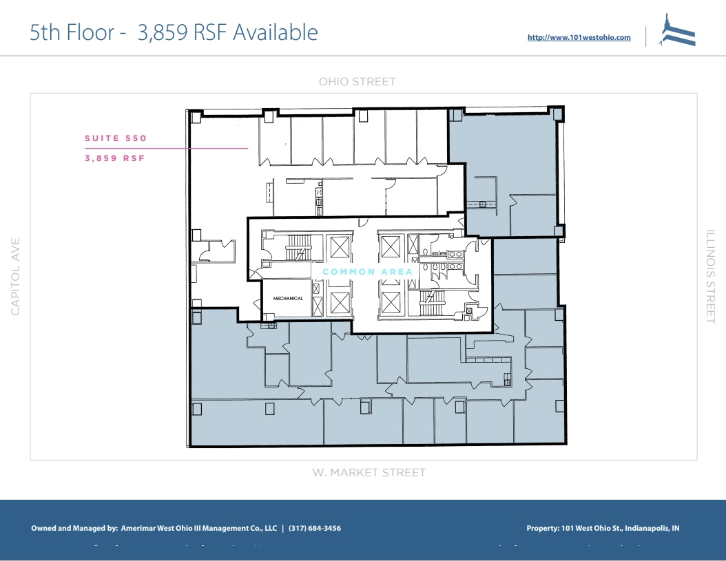 101 W Ohio St, Indianapolis, IN à louer Plan d’étage- Image 1 de 1