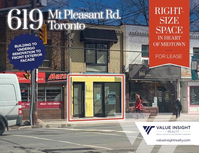619 Mt Pleasant Rd, Toronto, ON à louer - Photo du bâtiment - Image 2 de 8