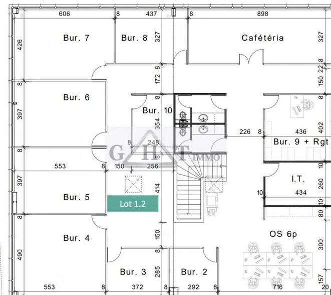 Bureau dans Villeneuve-la-Garenne à louer - Plan d’étage - Image 3 de 3