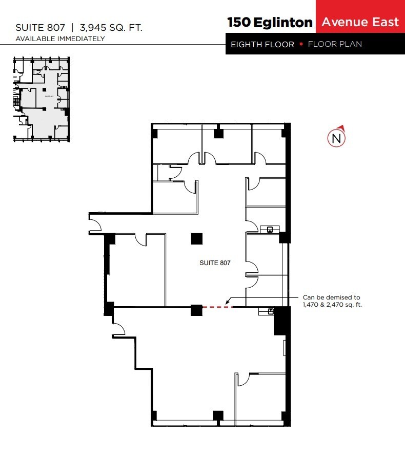150 Eglinton Ave E, Toronto, ON à louer Plan d’étage- Image 1 de 1