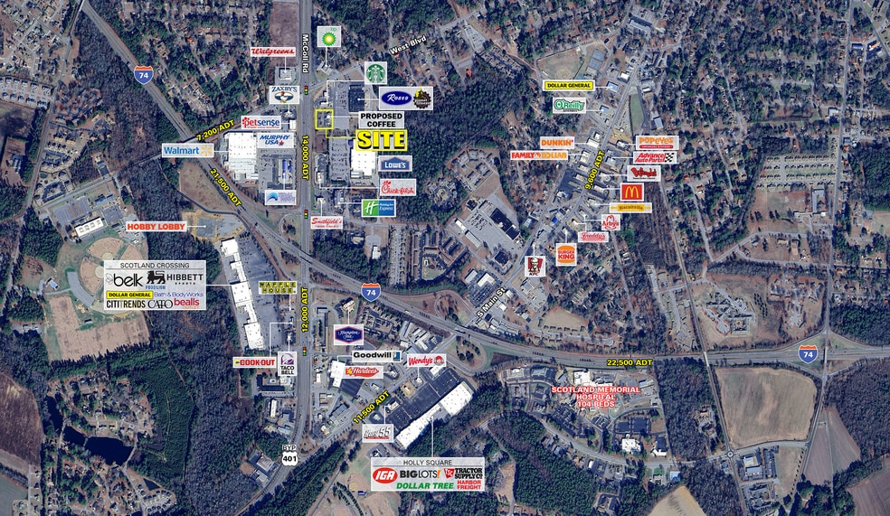 904 Us-401 Byp, Laurinburg, NC à louer - Aérien - Image 3 de 5