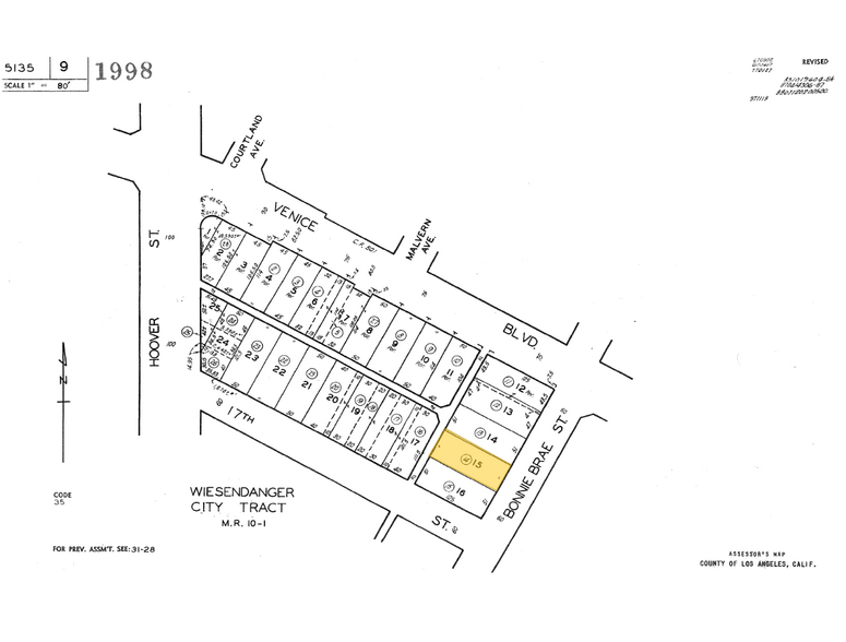 1617 S Bonnie Brae St, Los Angeles, CA à vendre - Plan cadastral - Image 2 de 2