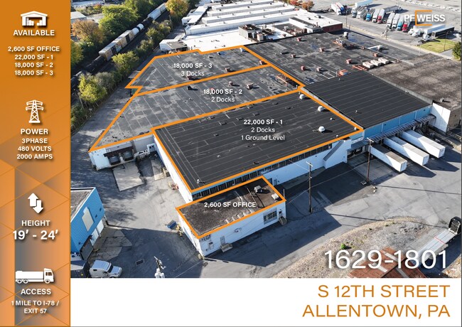 Plus de détails pour 1629-1915 S 12th St, Allentown, PA - Bureau/Commerce de détail, Industriel à louer