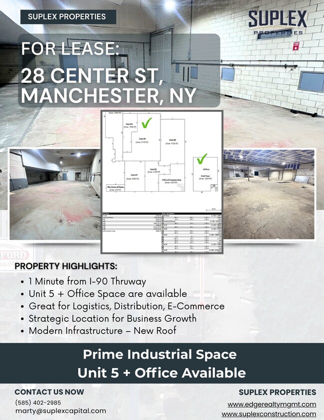 Plus de détails pour 28 Center St, Manchester, NY - Bureau, Industriel à louer