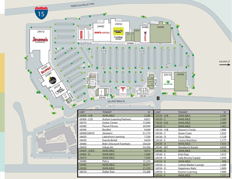 24420-24490 Village Walk Pl, Murrieta, CA à louer - Plan de site - Image 2 de 23