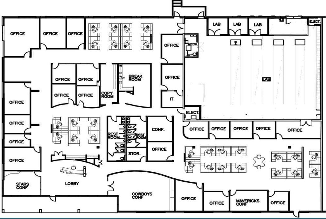 172 Middlesex Tpke, Bedford, MA for lease Floor Plan- Image 1 of 2