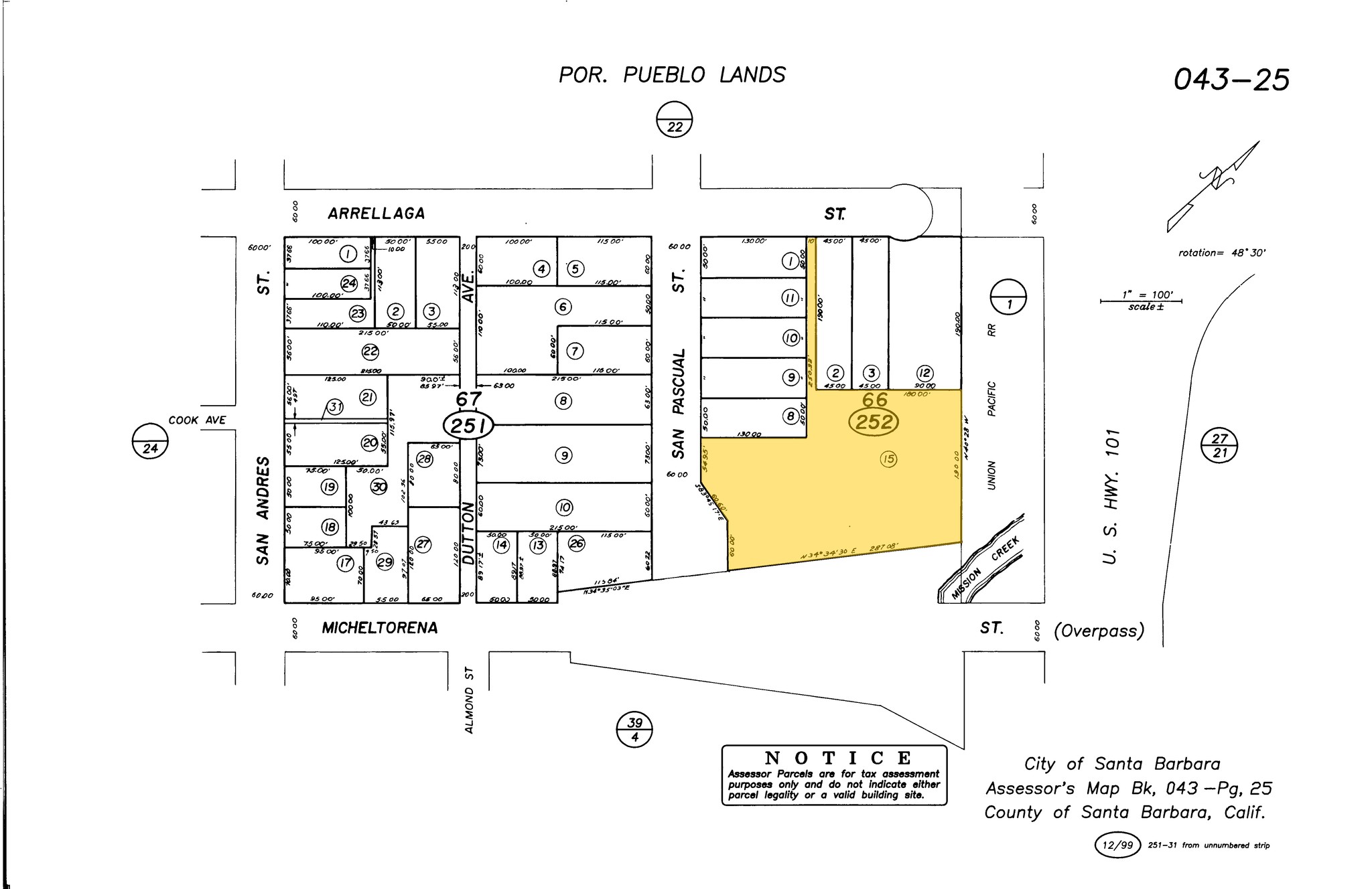 1502 San Pascual St, Santa Barbara, CA à vendre Plan cadastral- Image 1 de 1