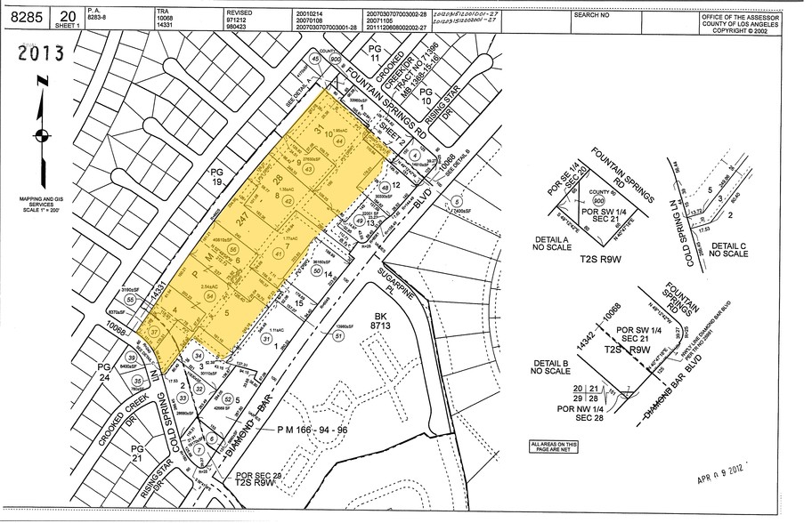 2763-2809 S Diamond Bar Blvd, Diamond Bar, CA à louer - Plan cadastral - Image 2 de 5