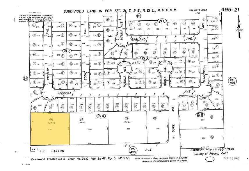 1113 Dayton Ave, Clovis, CA for lease - Plat Map - Image 2 of 4