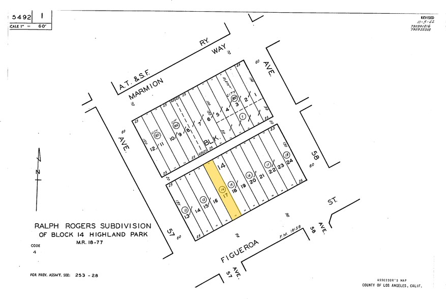 5711 N Figueroa St, Los Angeles, CA à vendre - Plan cadastral - Image 1 de 1