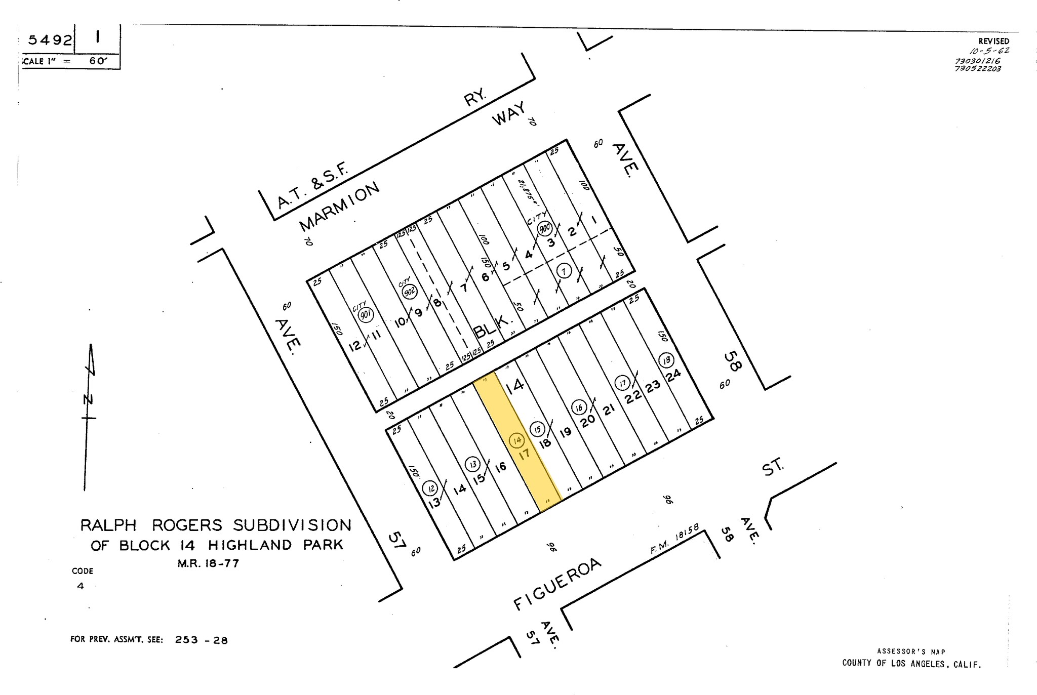 5711 N Figueroa St, Los Angeles, CA à vendre Plan cadastral- Image 1 de 1