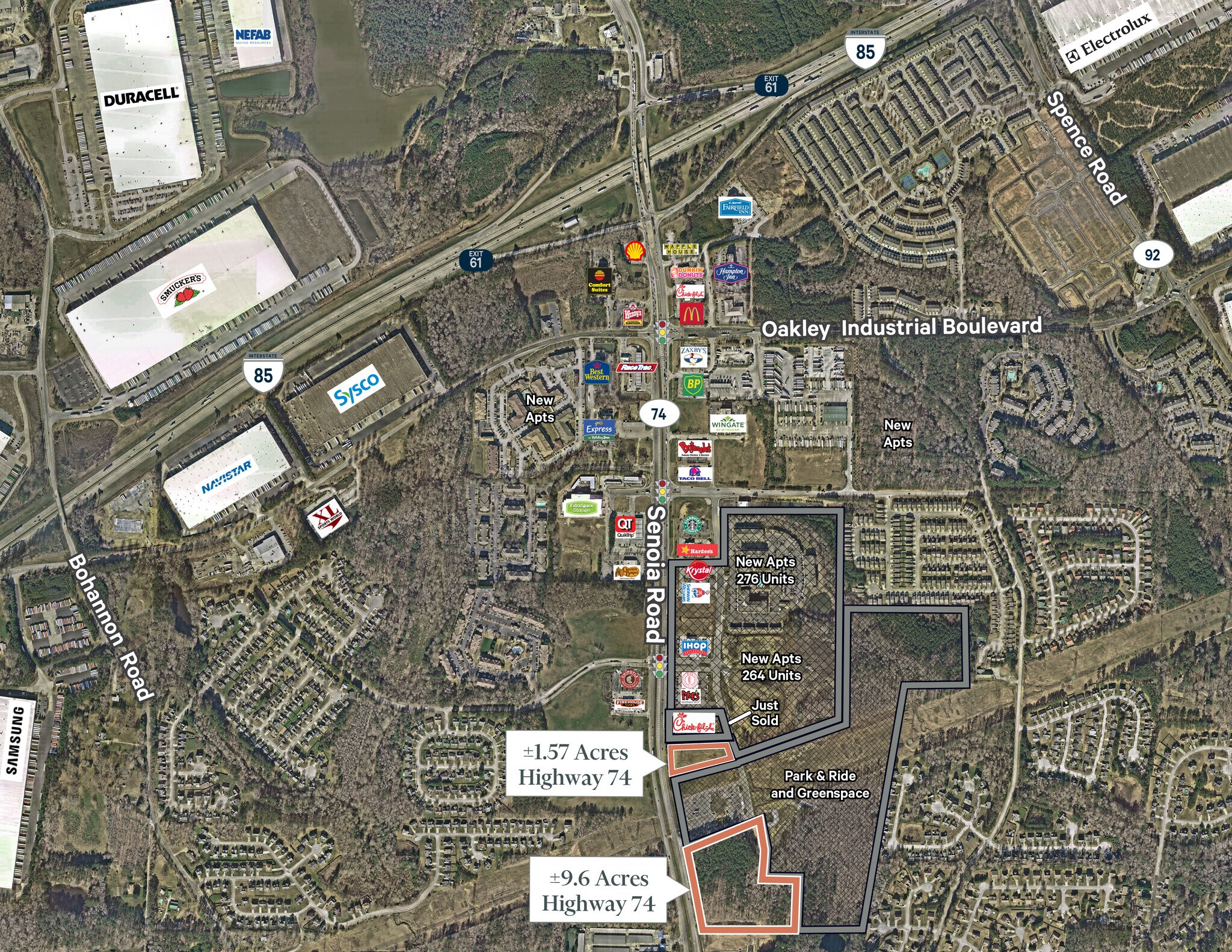 Senoia Rd, Fairburn, GA for sale Aerial- Image 1 of 2