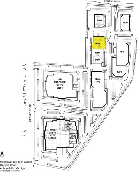 1760-1800 Opdyke Ct, Auburn Hills, MI for lease - Site Plan - Image 2 of 2