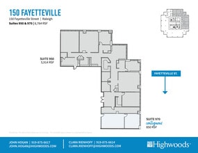 150 Fayetteville St, Raleigh, NC à louer Plan d’étage- Image 1 de 2