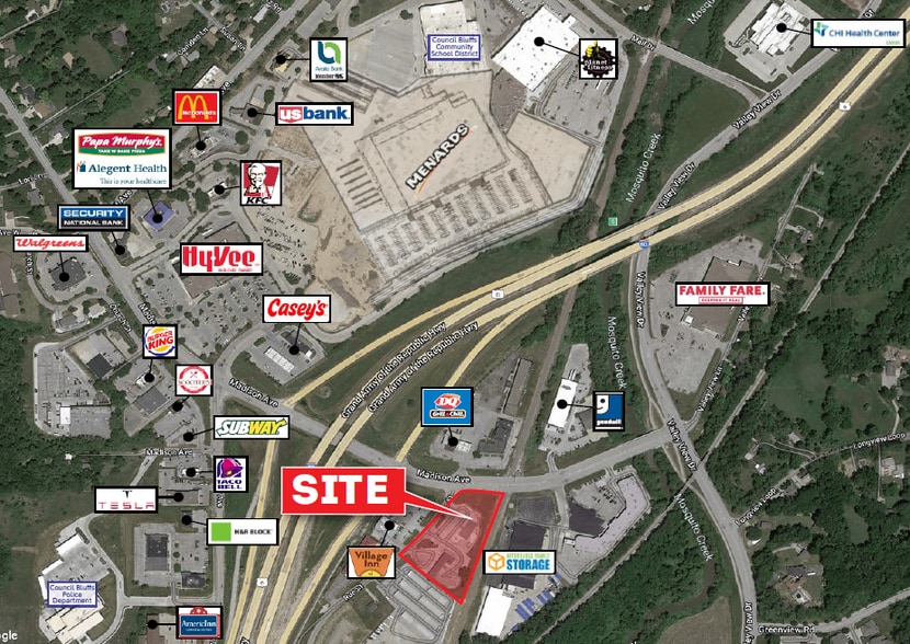 1839 Madison Ave, Council Bluffs, IA for lease - Aerial - Image 1 of 4