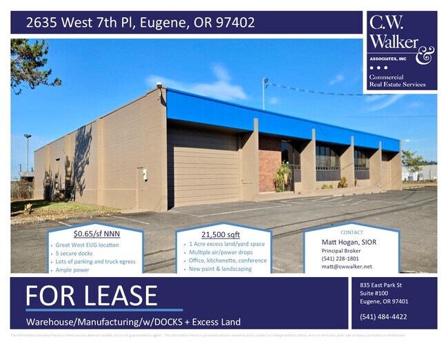 Plus de détails pour 2635 W 7th Pl, Eugene, OR - Industriel à louer