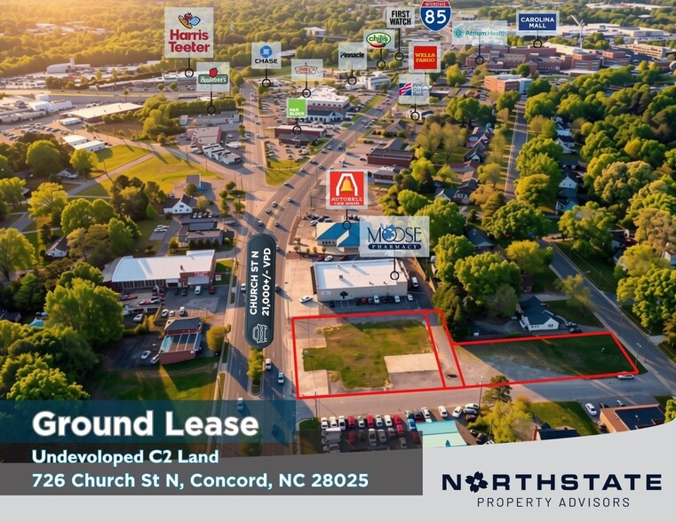 726 Church St N, Concord, NC for lease - Aerial - Image 1 of 7