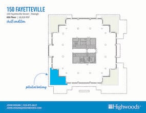 150 Fayetteville St, Raleigh, NC à louer Plan d’étage- Image 1 de 2