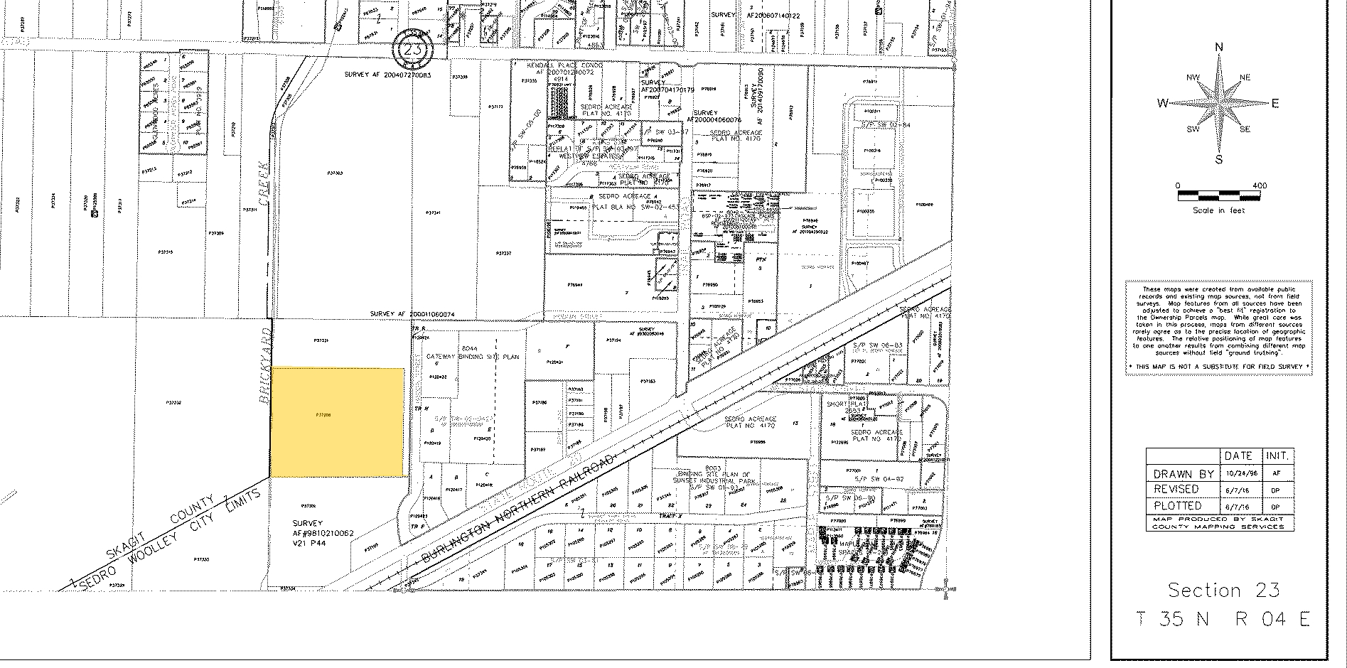 1010-1020 Hodgin St, Sedro Woolley, WA à vendre Plan cadastral- Image 1 de 1