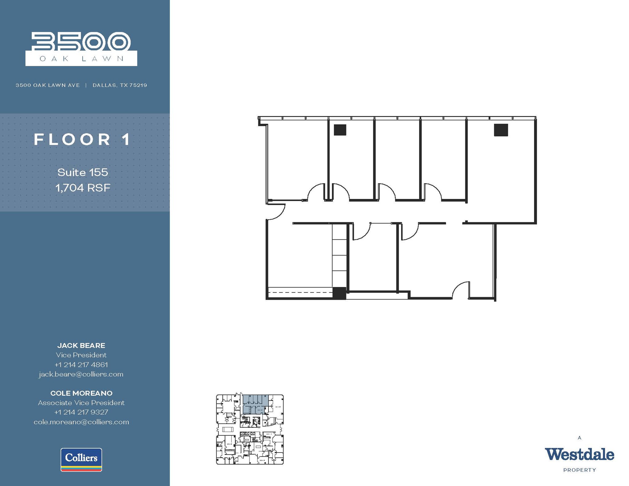 3500 Oak Lawn Ave, Dallas, TX à louer Plan d  tage- Image 1 de 1