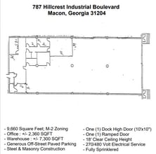 787 Hillcrest Industrial Blvd, Macon-Bibb, GA for lease Floor Plan- Image 1 of 1