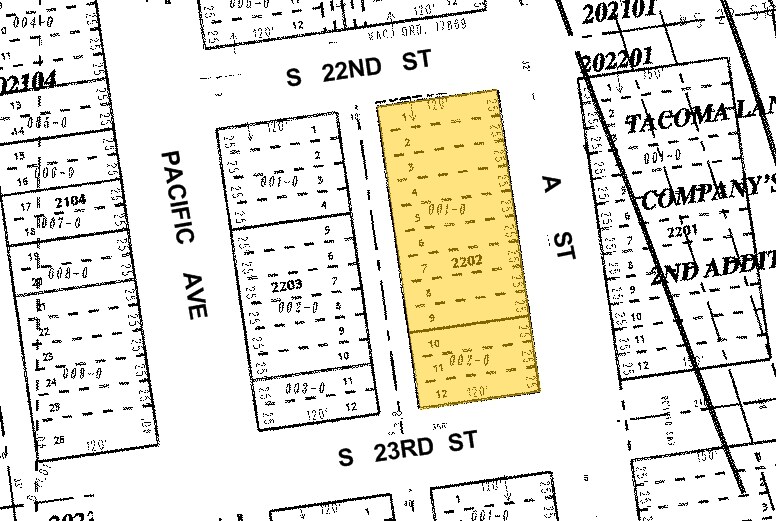 2202-2212 A St, Tacoma, WA à louer - Plan cadastral - Image 2 de 9