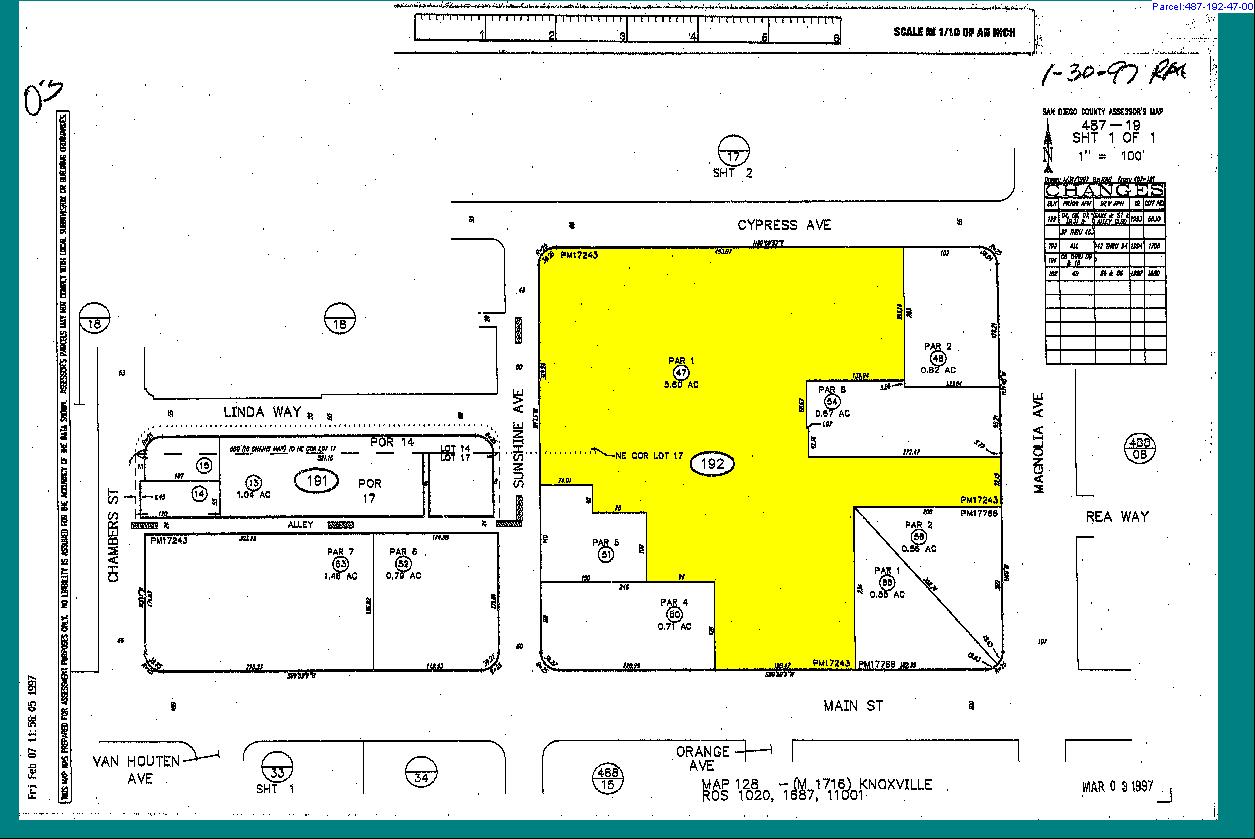 198 W Main St, El Cajon, CA à vendre Plan cadastral- Image 1 de 1