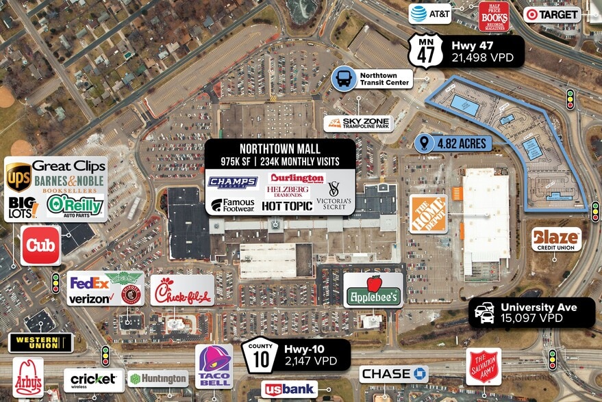 University Ave NE, Blaine, MN à louer - Plan de site - Image 2 de 10