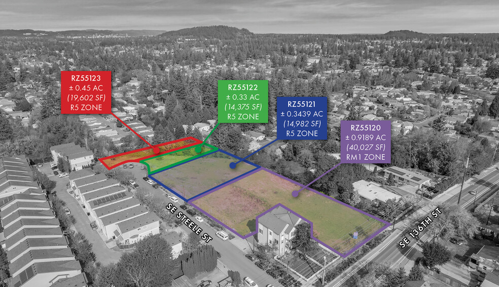 SE Steele St, Portland, OR for sale - Aerial - Image 1 of 6