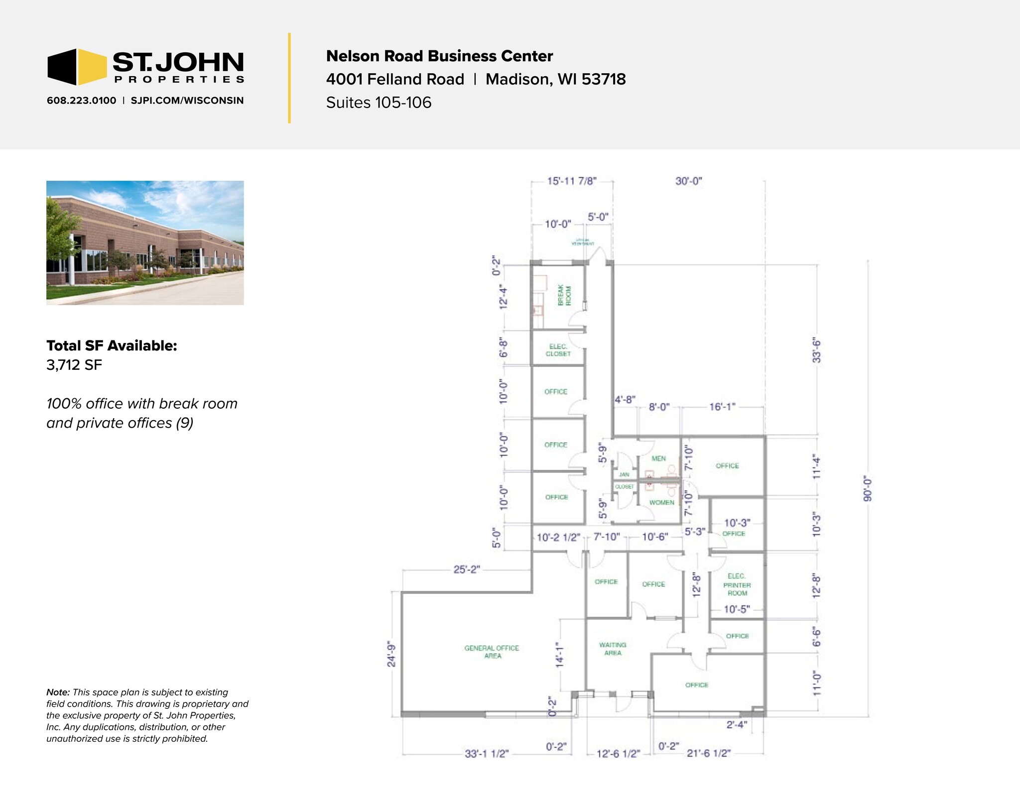 4009 Felland Rd, Madison, WI à louer Plan de site- Image 1 de 7