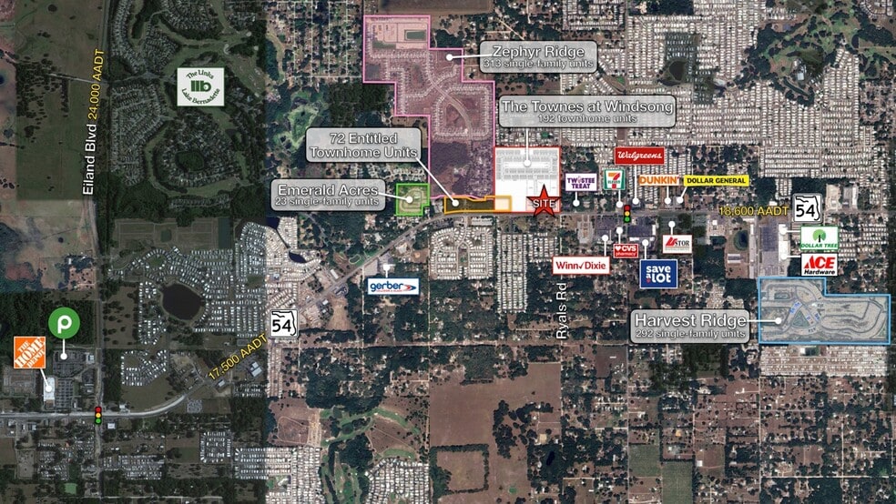 SR 54 & Nathan Pearl St, Zephyrhills, FL for sale - Aerial - Image 2 of 4